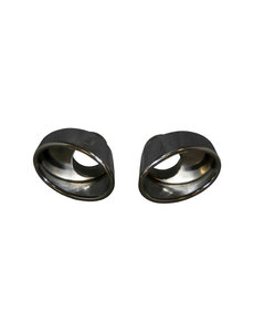  Tail pipe kit, angle cut to follow the bumper shape, left/right, Stainless Steel, polished (Porsche 911 - 1994-1998)