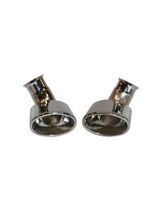  Tail pipe kit, left/right. Stainless Steel, polished. (Porsche 911 - 1997-2005)