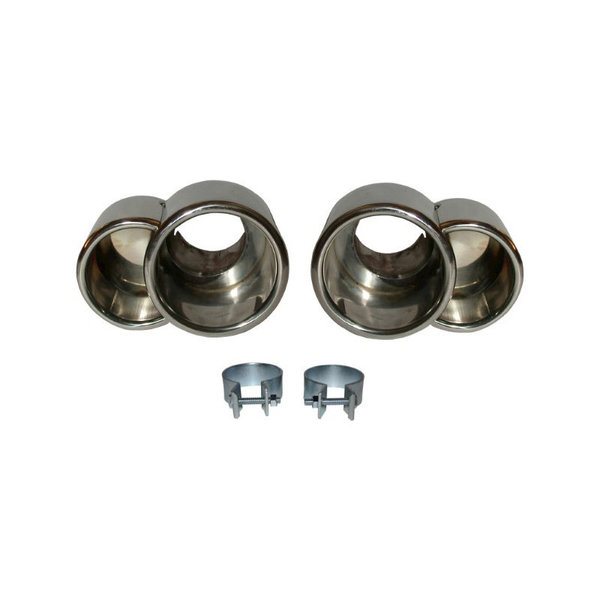 Tail pipe kit, left/right, Stainless SteelTail pipe kit, left/right, Stainless Steel (Porsche 911 Turbo - 2000-2005)