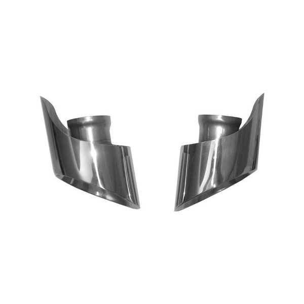 Tail pipe kit, angle cut to follow the bumper shape, left/right, Stainless Steel, polished (Porsche 911 - 1994-1998)