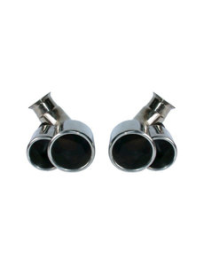  Tail pipe kit, turbo look, left/right, stainless steel (Porsche 911 - 1998-2001)