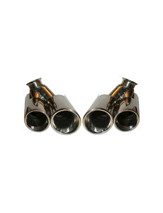  Tail pipe kit, Turbo look, left/right, Stainless Steel (Porsche 911 - 2001-2005)