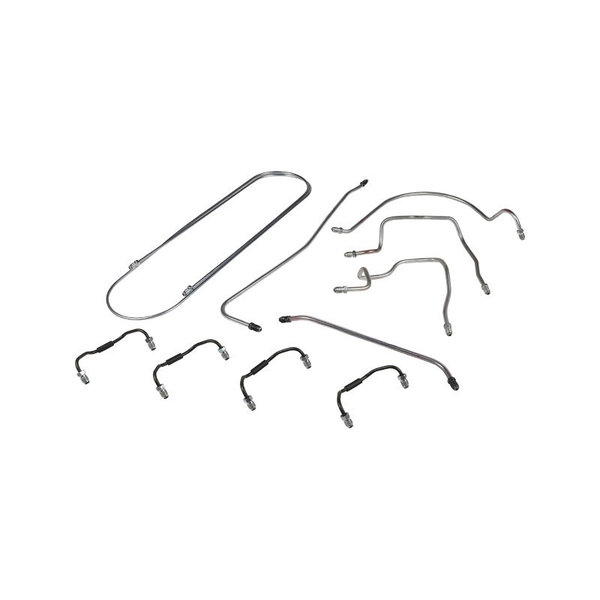 Brake line kit, 1 circuit brake system. With 8 lines for 1 vehicle (Porsche 356 - 1963-1965)
