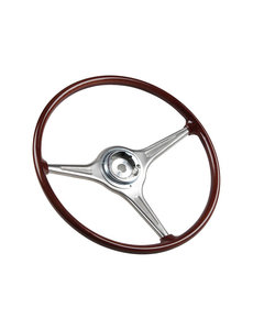 Steering wheel, faux wood, Ø420 mm (16.5"), without horn button (Porsche 356 - 1960-1965)