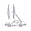 Engine hood suspension set for welding on (2 pcs.) (Porsche 911 - 1970-1985 / Porsche 911/912 - 1965-1969)