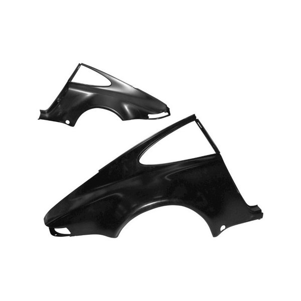 Quarter panel, rear, complete with welded on Turbo wing flare, right. For 911 F-model (Porsche 911 - 1970-1973 / Porsche 911/912 - 1965-1969)