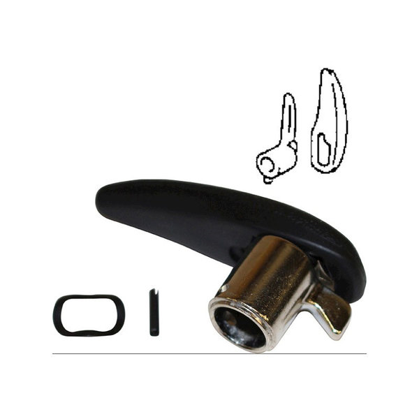 Lock for vent window, black/chrome, right (Porsche 911 - 1970-1977 / Porsche 911/912 - 1965-1969)