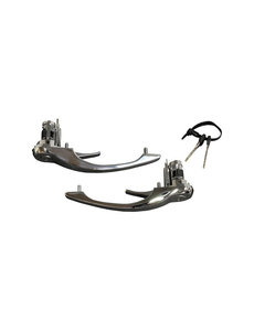  Door handle set with lock cylinder and keys, chrome, left/right (Porsche 911 - 1970-1977 / Porsche 911/912 - 1965-1969)