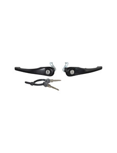  Door handle set with lock cylinder and keys, black, left/right. Not for models with central locking (Porsche 911 - 1989-1994)