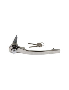  Door handle with lock cylinder and key, chrome, right (Porsche 911/912 - 1965-1969)