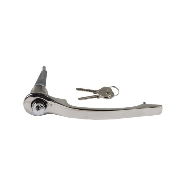 Door handle with lock cylinder and key, chrome, right (Porsche 911/912 - 1965-1969)