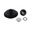 Door knob set, one side, alu, black anodized with chrome cap (Porsche 911 - 1974-1986)