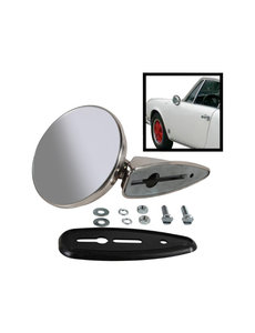  Door mirror without frame, stainless steel, left/right (Porsche 911/912 - 1965-1969)