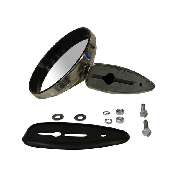 Door mirror with frame and rubber gasket, chrome, left/right (Porsche 911 - 1970-1977 / Porsche 911/912 - 1965-1969)