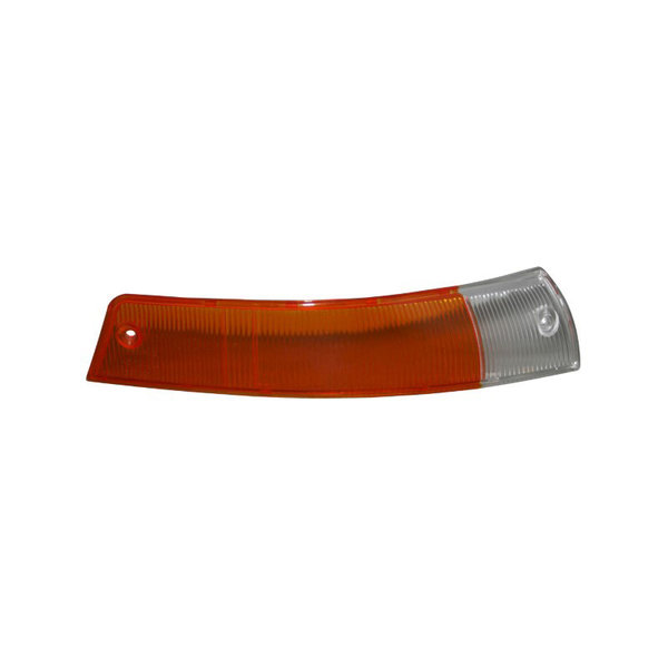 Turn signal light lens, yellow/clear, front, EU, right, with E-mark (Porsche 911/912 - 1965-1969)