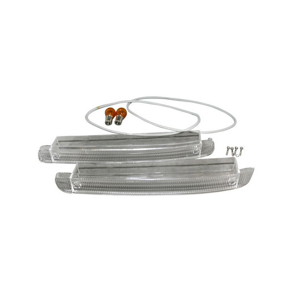 Turn signal light lens set, crystal, left/right, with E-mark (Porsche 944 - 1985-1991)