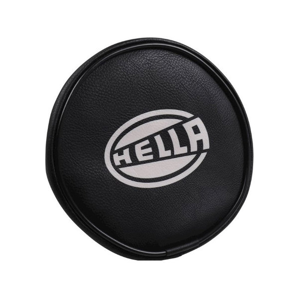 Covering cap for Hella 118 high-beam headlight and fog lights. Black with Hella logo (Porsche 356 - 1950-1965 / Porsche 911 - 1970-1989 / Porsche 911/912 - 1965-1969 / Porsche 914 - 1970-1976)