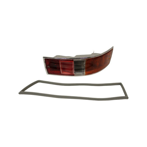 Tail light, EU version, with housing and rubber seal, yellow/clear/red, right, with E-mark (Porsche 911/912 - 1965-1969)