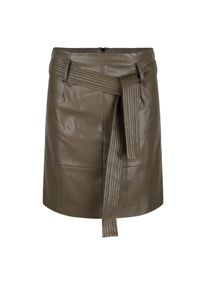 Skirt short belt PU Chocolate
