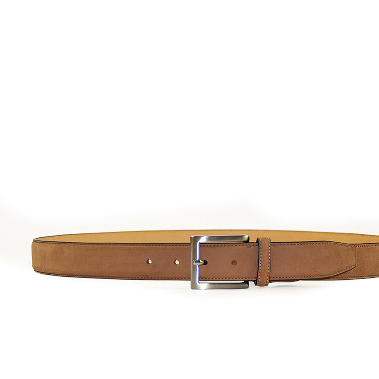 Ambiorix CEINTURE R02 NABUK BRUSH TOBACCO 35MM GESP G01/LOGO IN LINING