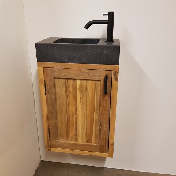Specifiek Speeltoestellen Schrijfmachine Teak fontein voor toilet - compleet set - Direct leverbaar bij Wood55 -  Wood55