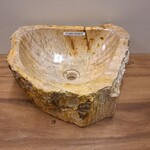 Waskom van versteend hout - 44x38x15cm - FL22802