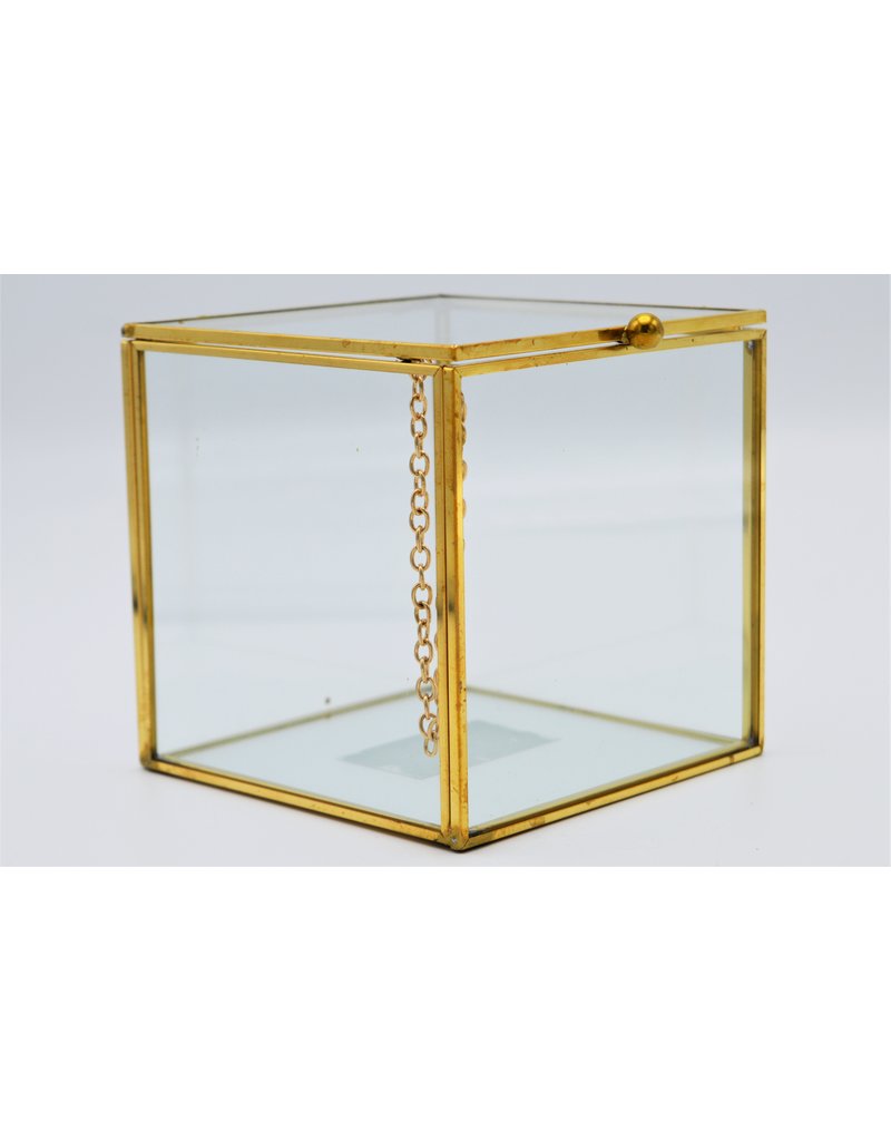 . Vitrine box goud large  10x10x10 cm (LxBxH)