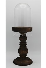 . Glass dome pedestal long