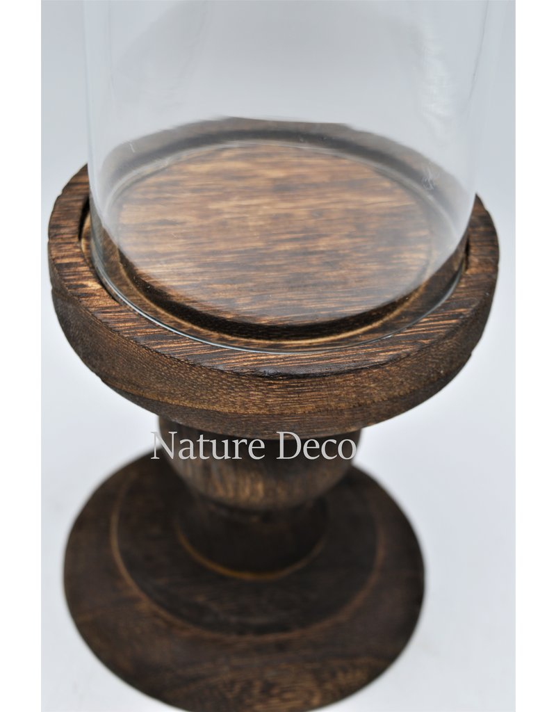 . Glass dome on pedestal medium