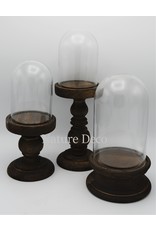 . Glass dome on pedestal medium