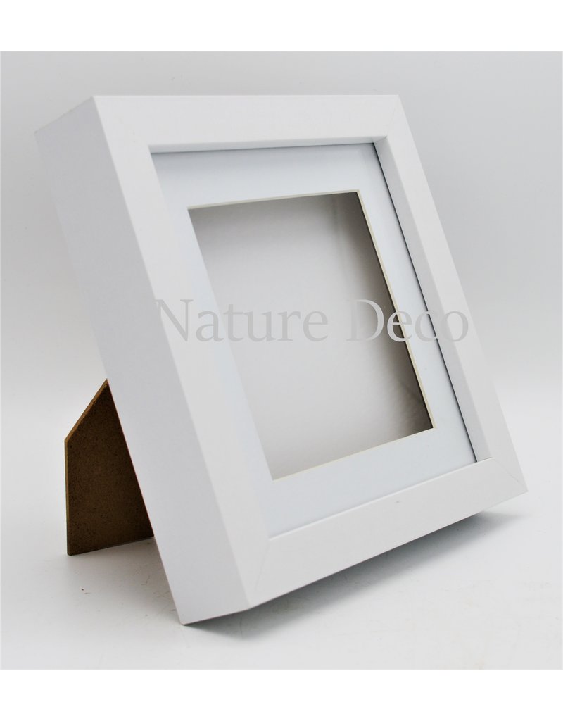 Nature Deco Luxe 3D lijst middel wit 17 x 17cm