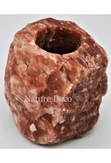 . Red salt stone tea light holder