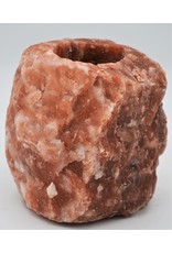 . Red salt stone tea light holder