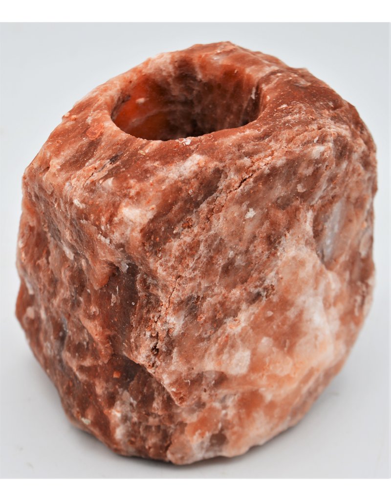 . Red salt stone tea light holder