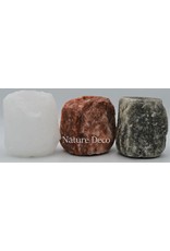 . Red salt stone tea light holder