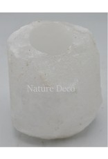 . White salt stone tea light holder (dead sea salt)