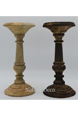. Wooden candle stand  small blanco