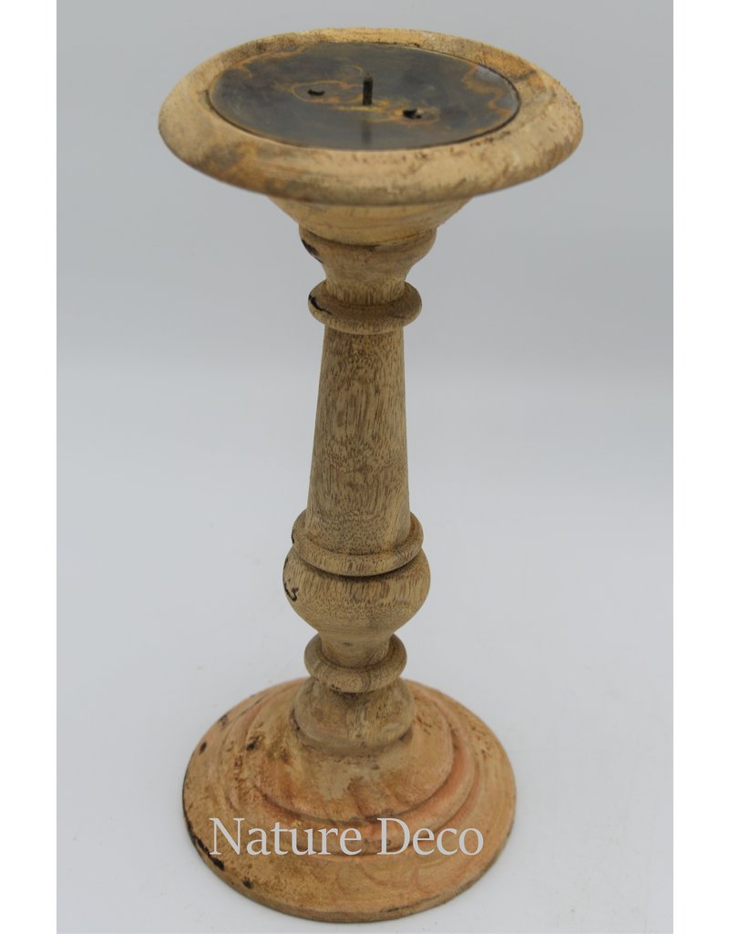 . Wooden candle stand  small blanco