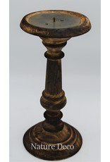 . Wooden candle stand  small dark