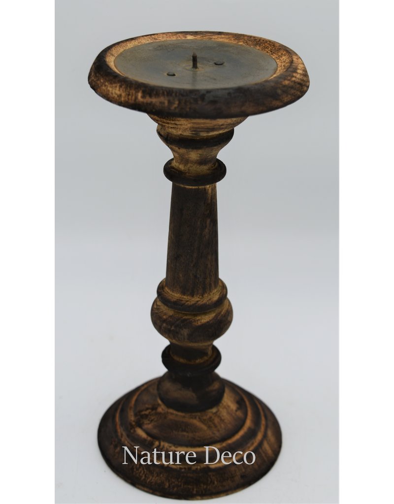 . Wooden candle stand  small dark