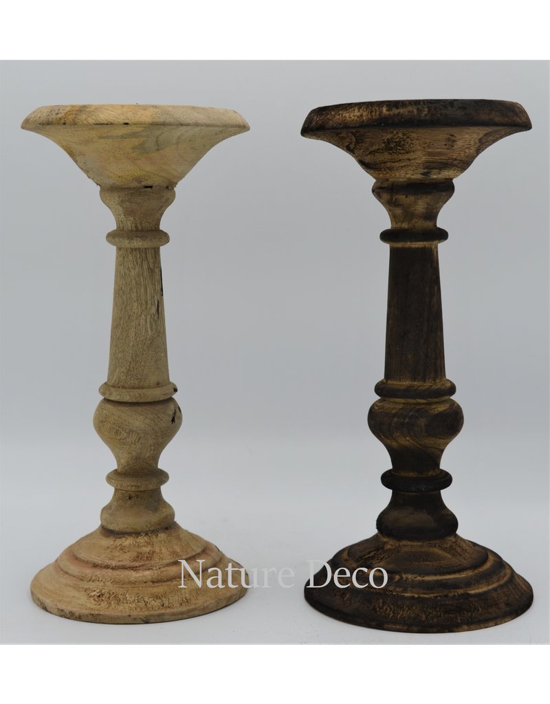 . Wooden candle stand  small dark