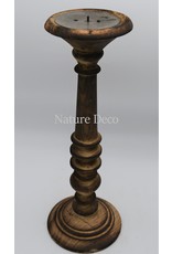 . Wooden candle stand  large dark