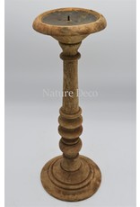 . Wooden candle stand  large blanco