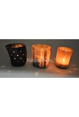 . Horn tea light holder with dots