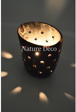 . Horn tea light holder with dots