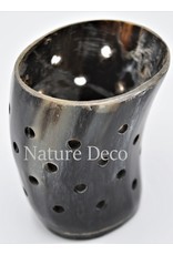 . Horn tea light holder with dots