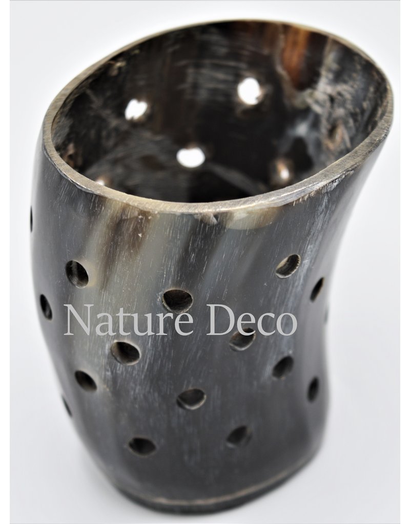 . Horn tea light holder with dots