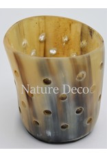 . Horn tea light holder with dots