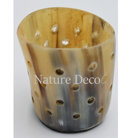 . Horn tea light holder with dots