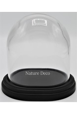 . Glass dome black oval small 17x14x18 cm